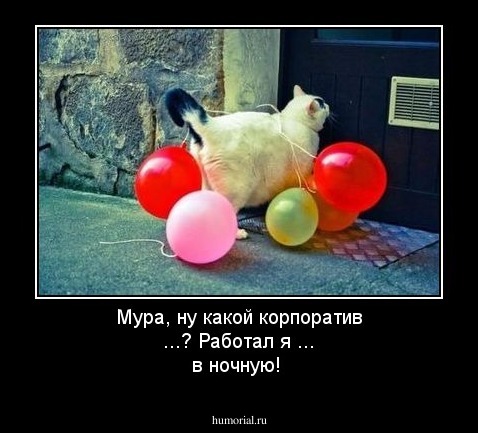 Мура, ну какой корпоратив ...? Работал я ... в ночную!
