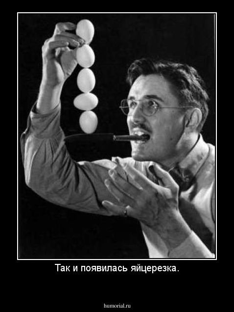 Так и появилась яйцерезка.
