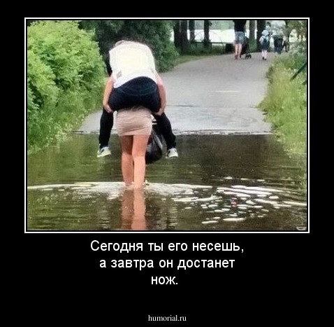Сегодня ты его несешь, а завтра он достанет нож.