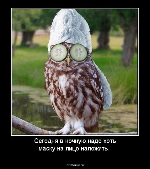 Сегодня в ночную,надо хоть маску на лицо наложить.