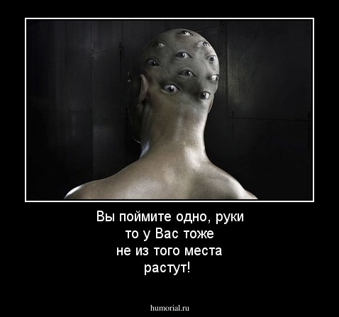 Вы поймите одно, руки то у Вас тоже не из того места растут!