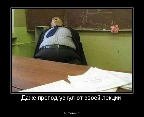 Даже препод уснул от своей лекции 