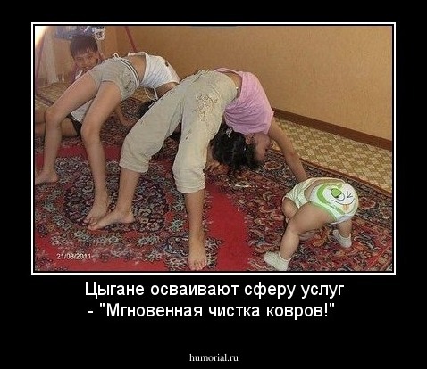 Цыгане осваивают сферу услуг - "Мгновенная чистка ковров!"