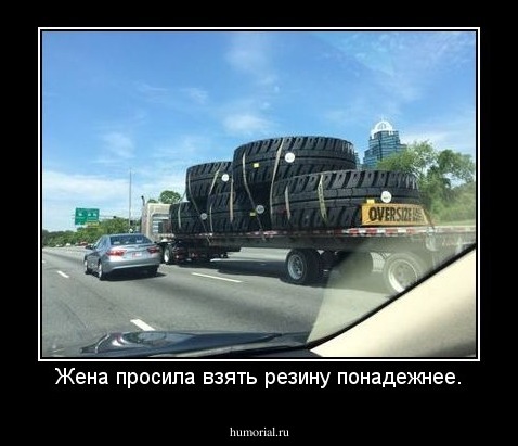 Жена просила взять резину понадежнее.