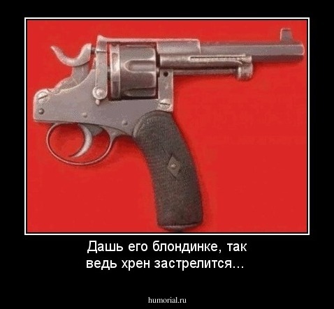 Дашь его блондинке, так ведь хрен застрелится...
