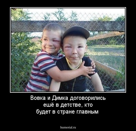 Вовка и Димка  договорились ешё в детстве,  кто будет в  стране главным