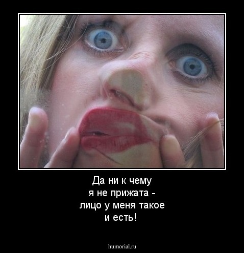 Да ни к чему я не прижата - лицо у меня такое и есть!