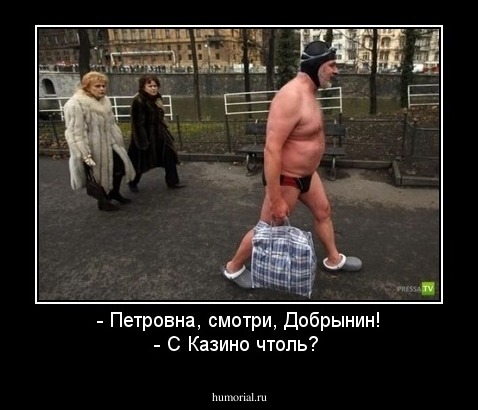 - Петровна, смотри, Добрынин!
- С Казино чтоль?