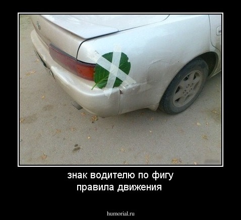 знак водителю по фигу  правила движения  