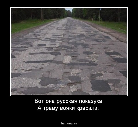 Вот она русская показуха. А траву вояки красили.