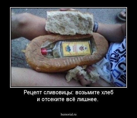 Рецепт сливовицы: возьмите хлеб и отсеките всё лишнее.