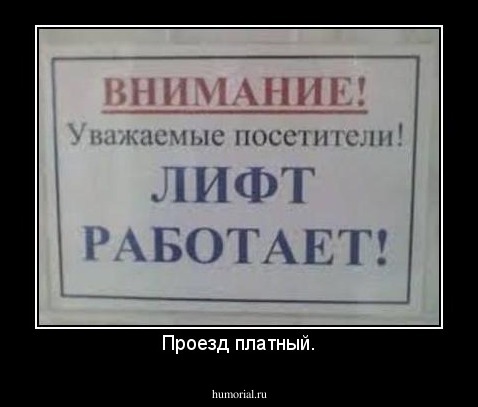 Проезд платный.