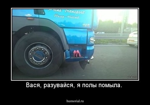 Вася, разувайся, я полы помыла. 