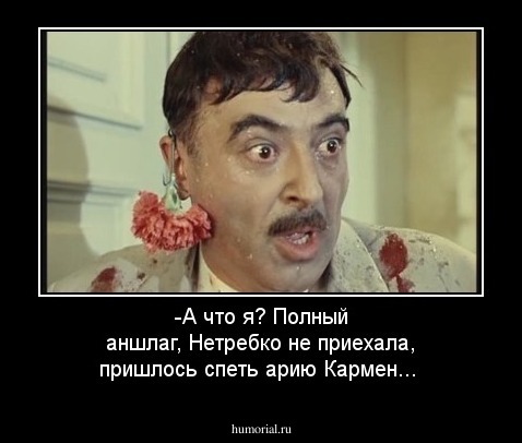 -А что я? Полный аншлаг, Нетребко не приехала, пришлось спеть арию Кармен...