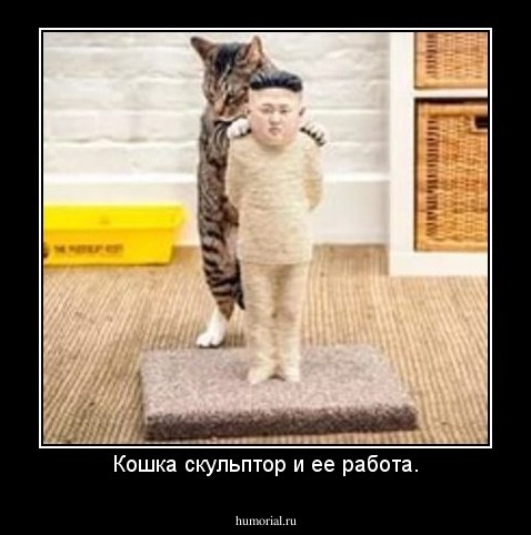 Кошка скульптор и ее работа.