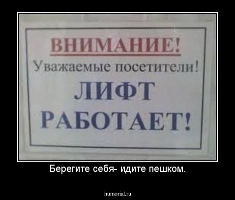 Берегите себя- идите пешком.