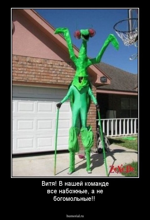Витя! В нашей команде все набожные, а не богомольные!!