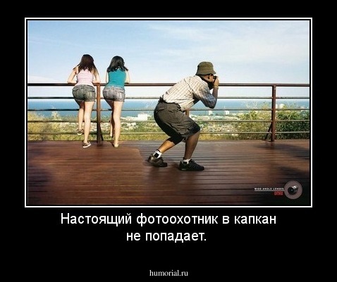 Настоящий фотоохотник в капкан не попадает.