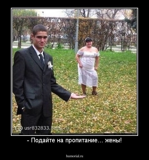 - Подайте на пропитание... жены!