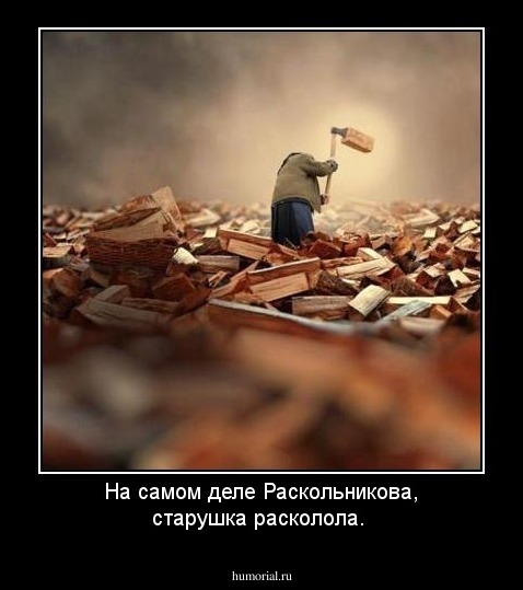 На самом деле Раскольникова, старушка расколола.