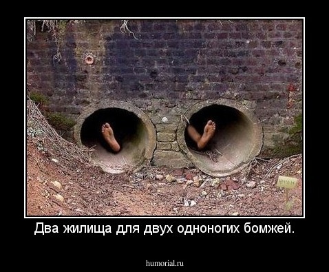 Два жилища для двух одноногих бомжей.
