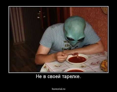Не в своей тарелке.