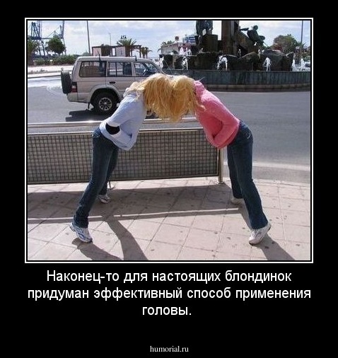 Наконец-то для настоящих блондинок придуман эффективный способ применения головы.