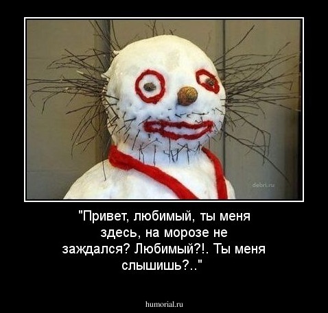 "Привет, любимый, ты меня здесь, на морозе не заждался? Любимый?!. Ты меня слышишь?.."