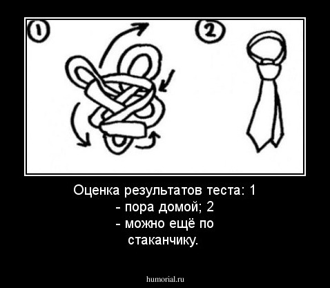 Оценка результатов теста: 1 - пора домой; 2 - можно ещё по стаканчику.