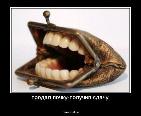 продал почку-получил сдачу.
