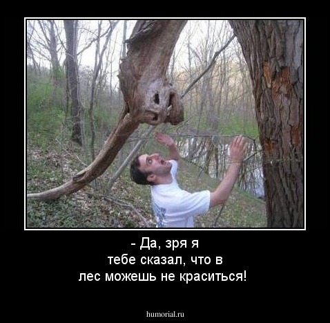 - Да, зря я тебе сказал, что в лес можешь не краситься!