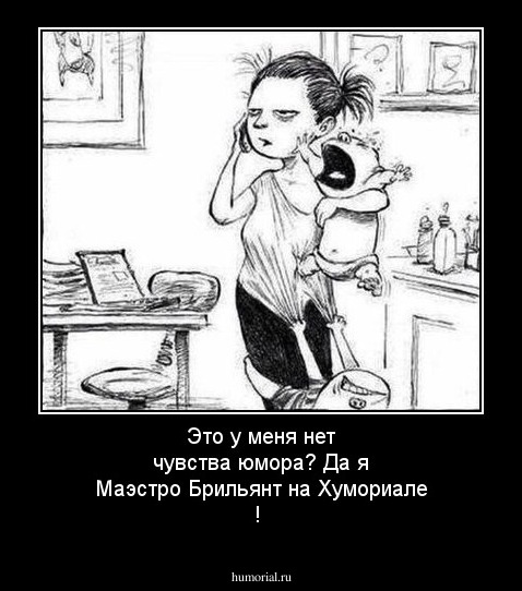Это у меня нет чувства юмора? Да я Маэстро Брильянт на Хумориале !