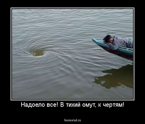 Надоело все! В тихий омут, к чертям!