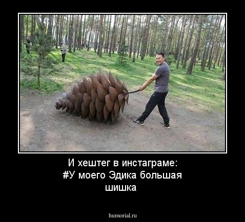  И хештег в инстаграме:    #У моего Эдика большая шишка