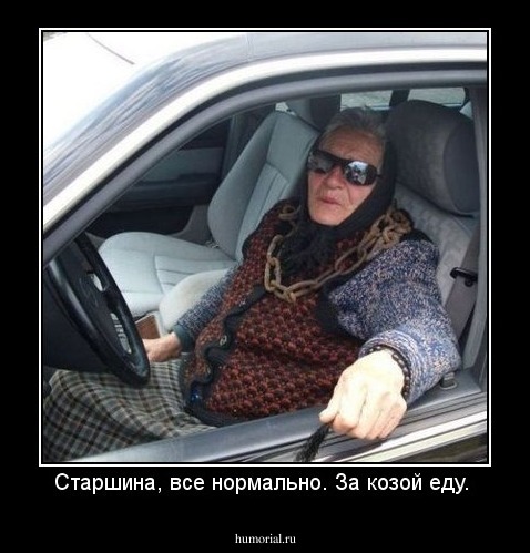 Старшина, все нормально. За козой еду. 
