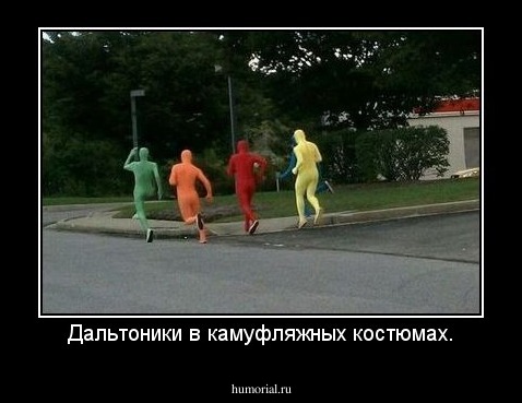 Дальтоники в камуфляжных костюмах.