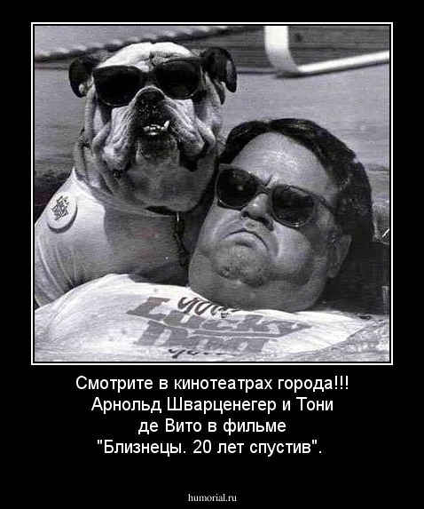 Смотрите в кинотеатрах города!!! Арнольд Шварценегер и Тони де Вито в фильме "Близнецы. 20 лет спустив".
