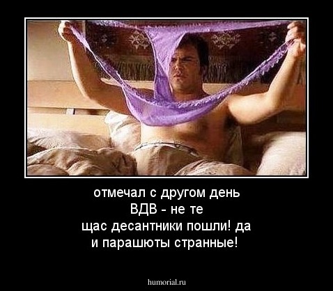 отмечал с другом день ВДВ - не те щас десантники пошли! да и парашюты странные!