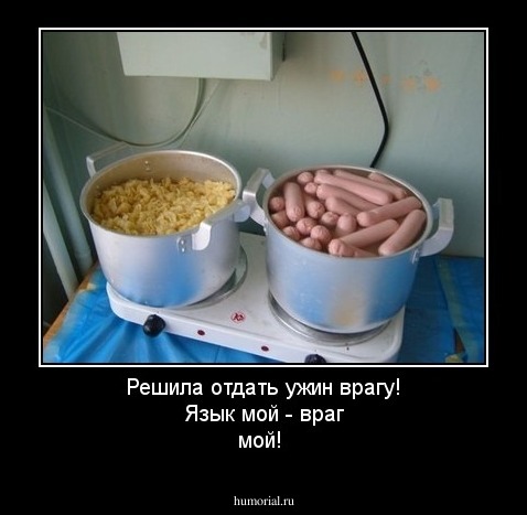 Решила отдать ужин врагу! Язык мой - враг мой!