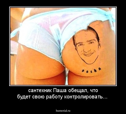 сантехник Паша обещал, что будет свою работу контролировать...