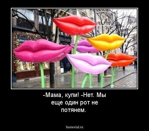 -Мама, купи!
-Нет. Мы еще один рот не потянем.