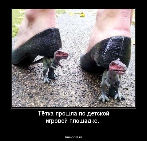 Тётка прошла по детской игровой площадке. 