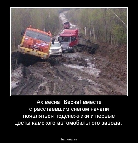 Ах весна! Весна! вместе с расстаевшим снегом начали появляться подснежники и первые цветы камского автомобильного завода.