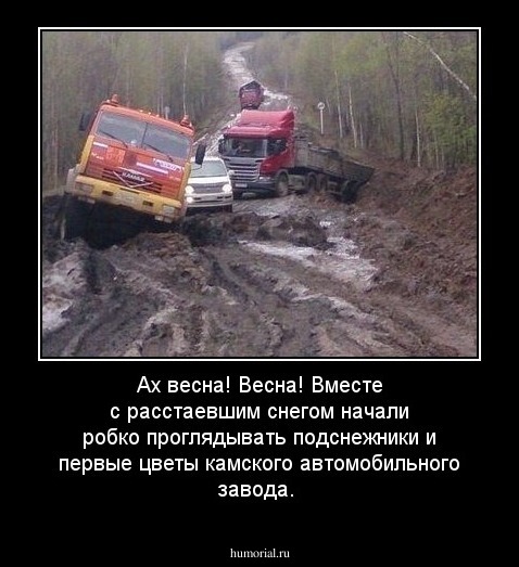 Ах весна! Весна! Вместе с расстаевшим снегом начали робко проглядывать подснежники и первые цветы камского автомобильного завода.