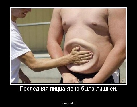 Последняя пицца явно была лишней.
