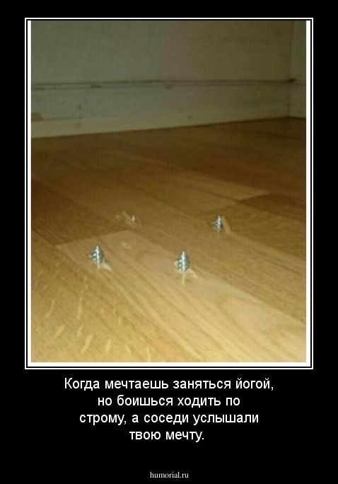 Когда мечтаешь заняться йогой, но боишься ходить по строму, а соседи услышали твою мечту.