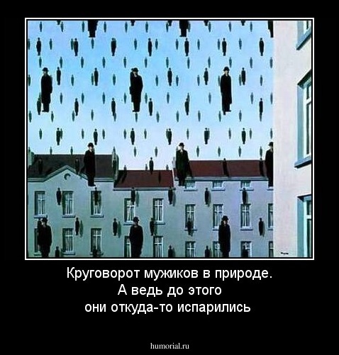 Круговорот мужиков в природе.   А ведь до этого они откуда-то испарились