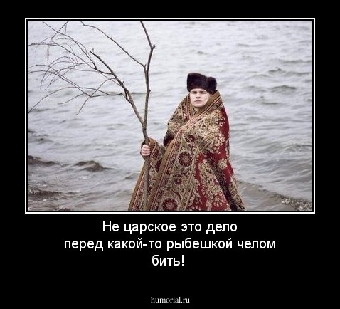 Не царское это дело перед какой-то рыбешкой челом бить!