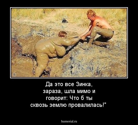 Да это все Зинка, зараза, шла мимо и говорит: Что б ты сквозь землю провалилась!"