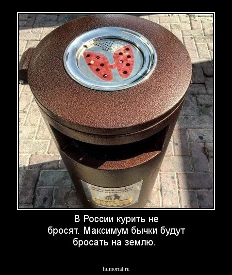В России курить не бросят. Максимум бычки будут бросать на землю. 